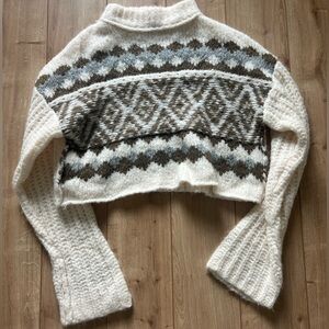 Free People Alpine Crop Mock Neck Sweater